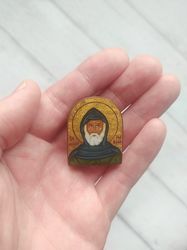 Saint Moses the Black | Hand painted icon | Travel size icon | Orthodox icon for travellers | Small Orthodox icon