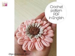 Flower crochet pattern , crochet flower , crochet wall decor, Irish Crochet Applique PATTERN, Motif crochet pattern.