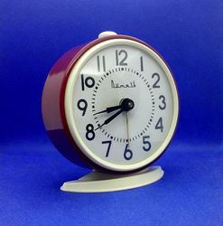 Soviet Vintage Red Alarm Clock Vityaz. Mechanical Alarm clock USSR