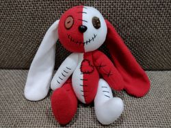 Rabbit stuffed animals toy Creepy toy bunny Voodoo doll Scary toy rabbit Horror decor