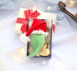 Grinch gnome Pin , Christmas Gnome Pin , mini Grump Santa Gnome , Holiday gif