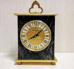 Soviet Vintage Mantel Clock. Antique Desk Clock Molnija. Clock USSR