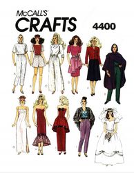 PDF CopyVintage  MC Calls 4400 Pattern Clothes for Barbie Doll and Fashion Dolls 11 1\2inch
