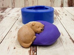 Puppy on a pillow - silicone mold
