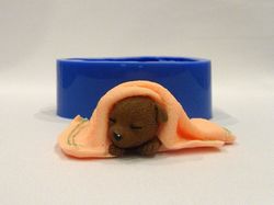 Puppy under a blanket - silicone mold