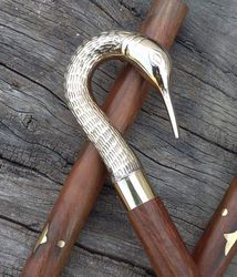 Best Quality SWAN New Designe Head -walking cane-Walking Stick-Victorian Handle brass wands canes STEAMPUNK Gift