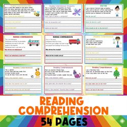 Reading Comprehension Bundle | Reading Worksheets | Preschool Reading | Kindergarten Worksheets | Autism | Kids