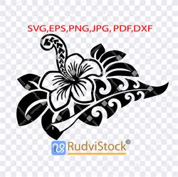 Tattoo Svg. Polynesian Samoan flower logo tattoo tribal design