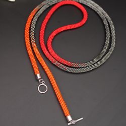 Mother-in-law's jewelry gift red and black long beaded necklace for women, gift for the 50th anniversary