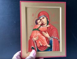 Vladimir Mother Of God | High Quality Serigraph Icon On Wood | Size: 8.6" X 7"