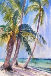 ocean wave painting, seascape watercolor, beach painting, seascape painting, ocean painting
