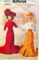 PDF Copy Butterick 6374 Pattern Clothes for Barbie Doll and Fashion Dolls 11 1\2 inch
