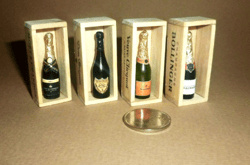 Dollhouse miniature 1:12 Champagne and wine! (Part 1)  bottles in a wooden box