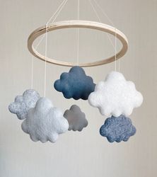 Six clouds baby mobile- Gift for newborn- baby shower gift