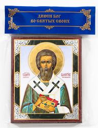St Valentine of Rome the bishop of Interamna wooden icon compact size 2.3x3.5" orthodox gift free shipping
