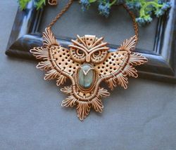 Owl undefined Necklace / Bird Jewelry / Wire Wrapped Necklace