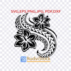 Tattoo Svg. Polynesian  flowers tribal tattoo designs