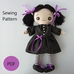 Goth Doll PDF Sewing Pattern and Tutorial