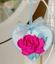 Hanging heart with 3D rose Mother's Day Gift Wall decor Birthday gift Valentine's day gift Wedding floral decor