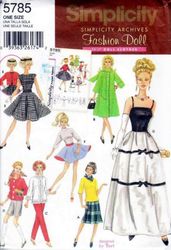 PDF Copy Vintage Simplicity 5785 Pattern Clothes for Barbie Doll and Fashion Dolls 11 1\2 inch