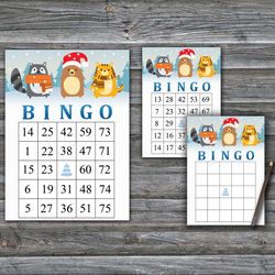Winter animals bingo game card,Christmas bingo game card,Christmas Bingo Printable,Holiday Bingo Cards,INSTANT DOWNLOAD-