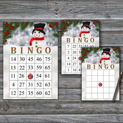 Snowman bingo game card,Christmas bingo game card,Christmas Bingo Printable,Holiday Bingo Cards,INSTANT DOWNLOAD--82