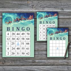 Christmas bingo game card,Santa carriage bingo game card,Christmas Bingo Printable,Holiday Bingo ,INSTANT DOWNLOAD-96