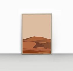 Sand Desert Dune Art Print | Abstract Desert Art Poster | Desert Print Illustration Minimalist | Boho Wall Decor |
