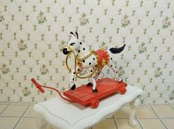 horse on a cart. dollhouse toy.1:12 scale.