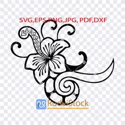 Tattoo Svg. Polynesian  flower tattoo design