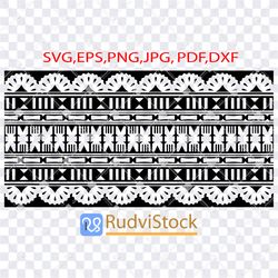 Tattoo Svg. Polynesian Fijian  border tribal design