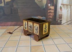 Toy trolley. Toy for dolls. Puppet miniature.1:12 scale.