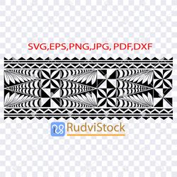 Tattoo Svg. Polynesian Tongan design seamless pattern