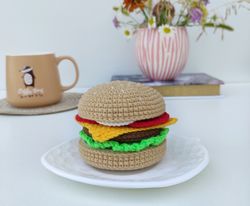 Crochet pattern burger- Amigurumi pattern burger - Crochet play food pattern - English PDF pattern