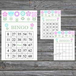 Flowers bingo game card,Floral bingo game card,Floral Printable Bingo,Flower themed bingo game,INSTANT DOWNLOAD-125