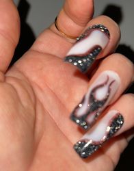 Fake nails Shine Galaxi fire sets  by Kira B | Custom nails | Press on nails | Glue on nails