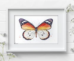 Butterfly monarch insect original watercolor painting 8x11 inch wall decor art by Anne Gorywine