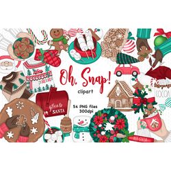 Christmas Clipart Bundle | Gingerbread Clipart PNG