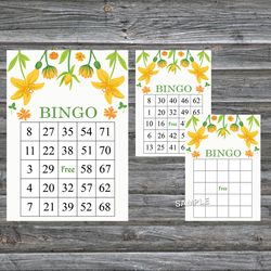 Narcissus flowers bingo game card,Floral bingo game card,Floral Printable Bingo,Flower themed bingo,INSTANT DOWNLOAD-110
