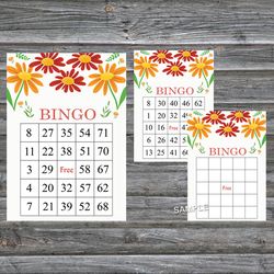 Chamomile flowers bingo game card,Floral bingo game card,Floral Printable Bingo,Flower themed bingo,INSTANT DOWNLOAD-107