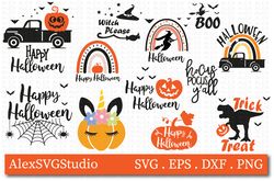 Happy Halloween Svg, Halloween Rainbow, Scary Pumpkin Truck