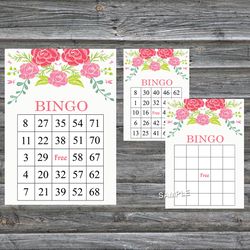 Rose flowers bingo game card,Floral bingo game card,Floral Printable Bingo,Flower themed bingo game,INSTANT DOWNLOAD-101