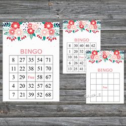 Flowers bingo game card,Floral bingo game card,Floral Printable Bingo,Flower themed bingo game,INSTANT DOWNLOAD-92
