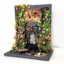 Book Nook,Roombox,Dollhouse,Handmade Fairy House,Decoration for table,Miniature 1/12,Magic room decoration