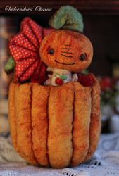 Handmade Teddy Bear OOAK Vintage Victorian Style toy gift Halloween pumpkin Stuffed bears animal toys bear plushinnes