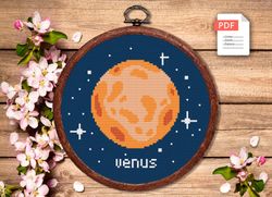 Venus Cross Stitch Pattern, Planets Cross Stitch Pattern, Venus Pattern, Space Cross Stitch Pattern