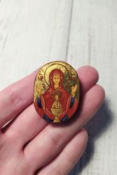 Inexhaustible Cup | Hand painted icon | Travel size icon | Orthodox icon for travellers | Small Orthodox icon