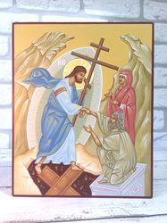 Resurrection of Jesus Christ | Hand-painted icon | Religious gift | Orthodox icon | Christian gift | Byzantine icon