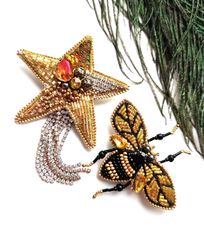 Set of brooches, star, insect pin, star brooch, butterfly brooch, bug pin, bee brooch, bug brooch, insects, jewelry set