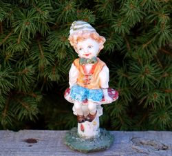 Elf Porcelain Figurine Baby Boy fairy Forest tale Mushroom gnome Ceramic Amanita Miniature Sculpture Porcelain art doll